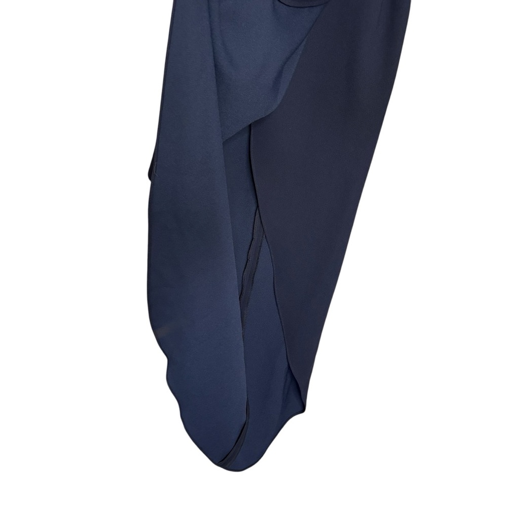 Xscape dress navy blue double strap tulip skirt cocktail midi formal size 4 - Picture 6 of 11